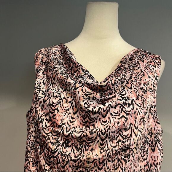 Dana Buchman drape neckline sleeveless knee length dress size Large - Picture 2 of 13